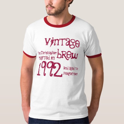 21e verjaardag Gift 1992 Brew Name For Hem T-shirt (Voorkant)