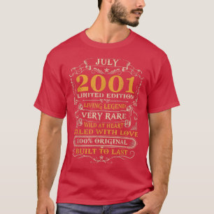 21e verjaardag Gift 21 jaar oude Retro juli T-shirt