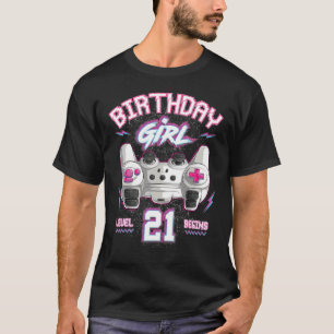 21e verjaardag Girl Gamer Level 21 begint met vide T-shirt