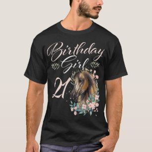 21e verjaardag Girl Horse Lover 21 jaar oude dag T T-shirt