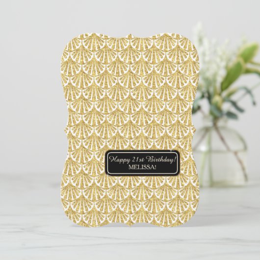 21e verjaardag Glam Grote Gatsby-stijl Kaart (Staand voorkant)