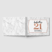 21e VERJAARDAG glam luxe roos gouden koperen glitt Gastenboek (Volledig)