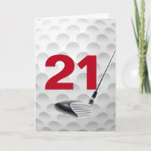 21e verjaardag golfbal ontwerp kaart (Voorkant)
