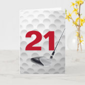 21e verjaardag golfbal ontwerp kaart (Gele Bloem)