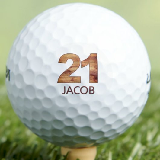 21e verjaardag golfballen 21 jaar golfer hout cade