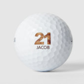 21e verjaardag golfballen 21 jaar golfer hout cade (Voorkant)