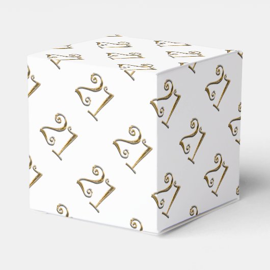 21e verjaardag goud wit elegant bedankdoosjes (Achterkant)