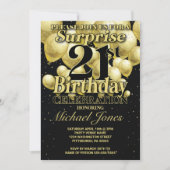 21e verjaardag gouden ballonnen kaart (Voorkant)