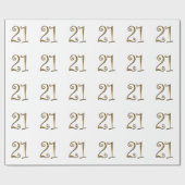 21e verjaardag gouden elegant cadeaupapier (Vlak)