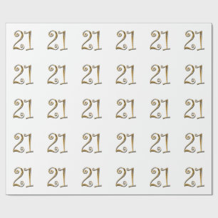 21e verjaardag gouden elegant cadeaupapier