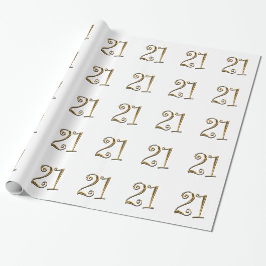 21e verjaardag gouden elegant cadeaupapier (Uitgerold)