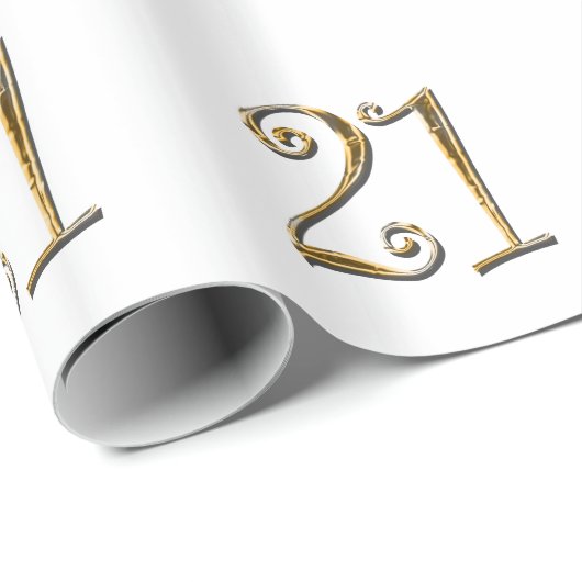 21e verjaardag gouden elegant cadeaupapier (Rol Hoek)