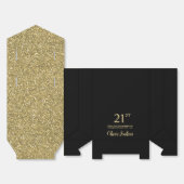 21e Verjaardag Gouden Glitter Bedankt Bedankdoosjes (Ongevouwen)