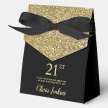 21e Verjaardag Gouden Glitter Bedankt