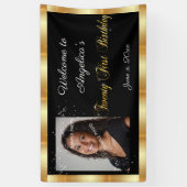 21e verjaardag, Gouden glitter, Sparkle Spandoek (Verticaal)