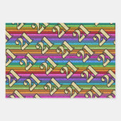 21e verjaardag Gouden nummers Glitter Rainbow Stri Inpakpapier Vel (Voorkant)