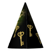 21e verjaardag gouden sleutel gepersonaliseerde fo feesthoedjes (Achterkant)