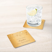 21e verjaardag gouden sterren naam kartonnen onderzetters (Insitu)