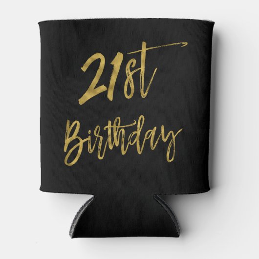 21e Verjaardag Goudfolie Verjaardag Koelbox Blikjeskoeler (Voorkant)