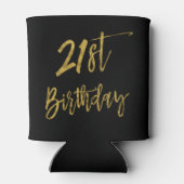 21e Verjaardag Goudfolie Verjaardag Koelbox Blikjeskoeler (Achterkant)