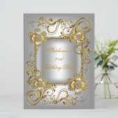 21e verjaardag Gray Silver Gold Diamond 3 Kaart (Staand voorkant)