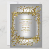 21e verjaardag Gray Silver Gold Diamond 3 Kaart (Achterkant)