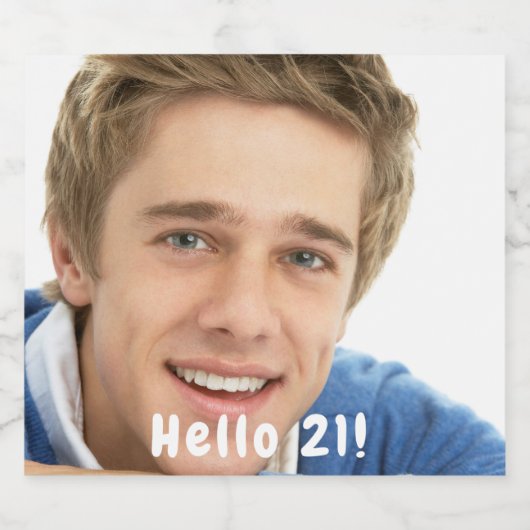 21e verjaardag hallo 21 jongens foto van mannen bier etiket (Enkel label)