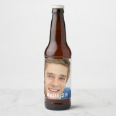 21e verjaardag hallo 21 jongens foto van mannen bier etiket (Voorkant)