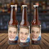 21e verjaardag hallo 21 jongens foto van mannen bier etiket