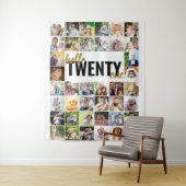 21e verjaardag Hallo eenentwintig foto-collage Wandkleed (In situ)