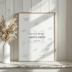 21e Verjaardag Handtekening Gastboek Poster