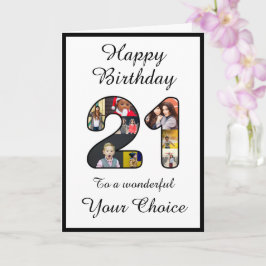 21e verjaardag Happy 21 aangepaste foto tekst Sjab Kaart