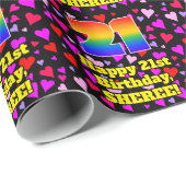 21e verjaardag: Het liefhebbende Kunstpatroon, Reg Cadeaupapier (Rol Hoek)