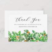 21e Verjaardag Holly December Geboorte Bloem Custo Bedankkaart (Voorkant / Achterkant)