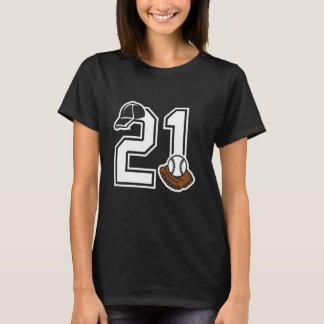 21e Verjaardag Honkbal 21 Jaar Oude Familie Feest T-shirt