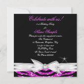 21e verjaardag Hot Pink 21 Zebra Foto 3 Kaart (Achterkant)