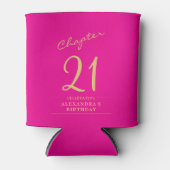 21e verjaardag Hot Pink Gold Photo Template Blikjeskoeler (Voorkant)