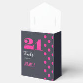 21e verjaardag Hot-roze glitter gepersonaliseerd Bedankdoosjes (Geopend)