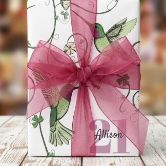 21e Verjaardag Ierse Groene Kolibries Cadeaupapier