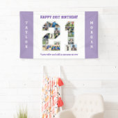 21e verjaardag Jubileum nummer 21 fotocollage Spandoek (Insitu)