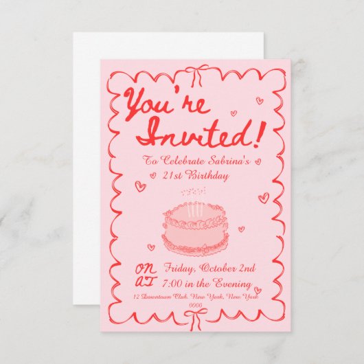 21e verjaardag kaart (Voorkant / Achterkant)