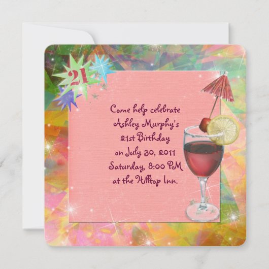 21e verjaardag kaart (Voorkant)