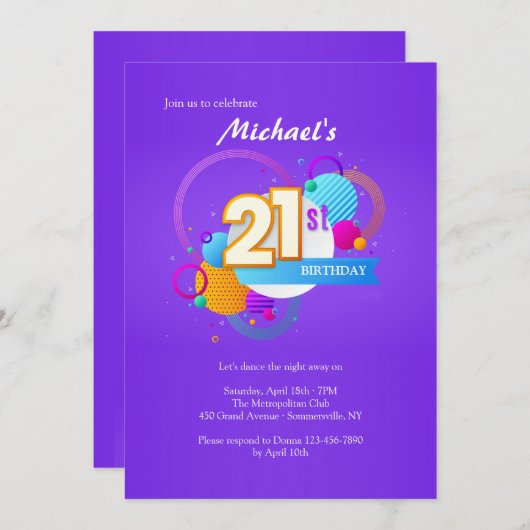 21e verjaardag kaart (Voorkant / Achterkant)