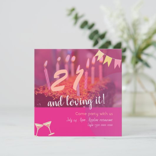 21e verjaardag- kaart (Staand voorkant)