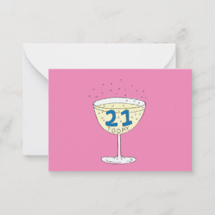 21e verjaardag kaart 21 vandaag notitiekaartje
