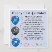 21e verjaardag kaart - broer (Voorkant)