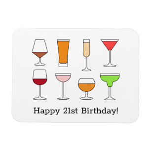 21e verjaardag Kaart Magneet