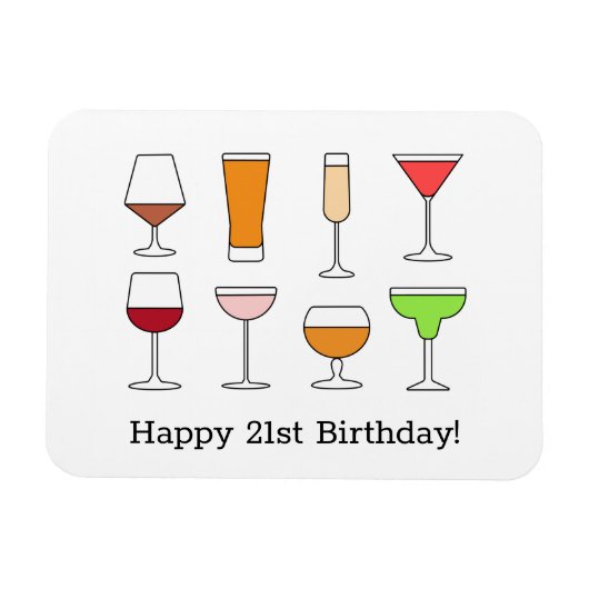 21e verjaardag Kaart Magneet (Horizontaal)