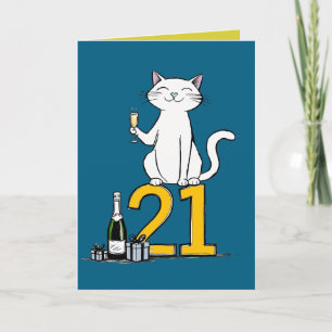 21e verjaardag kattenfeest 21 jaar Twentyfirst Bedankkaart