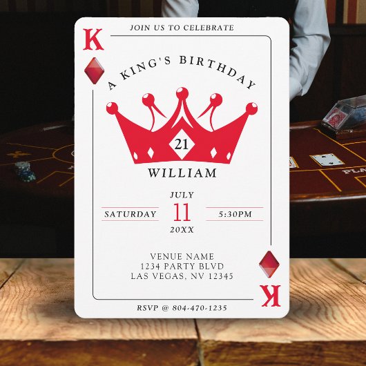 21e verjaardag King of Diamonds Casino Poker Kaart